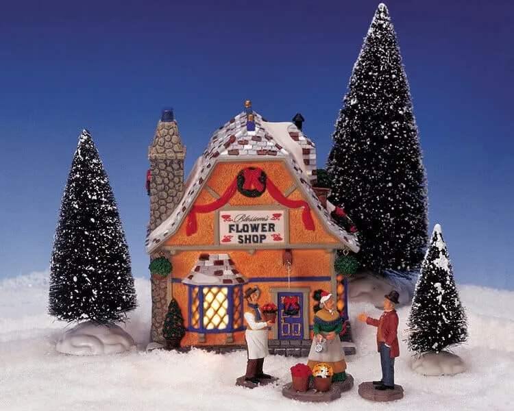 lemax-7pc-blossom-s-flower-shop-set-fleuriste-miniature-village-de-no-l image 1