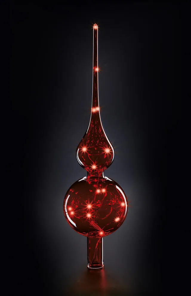 krinner-lumix-tree-topper-rouge-cime-de-sapin-lumineuse-15-led image 1