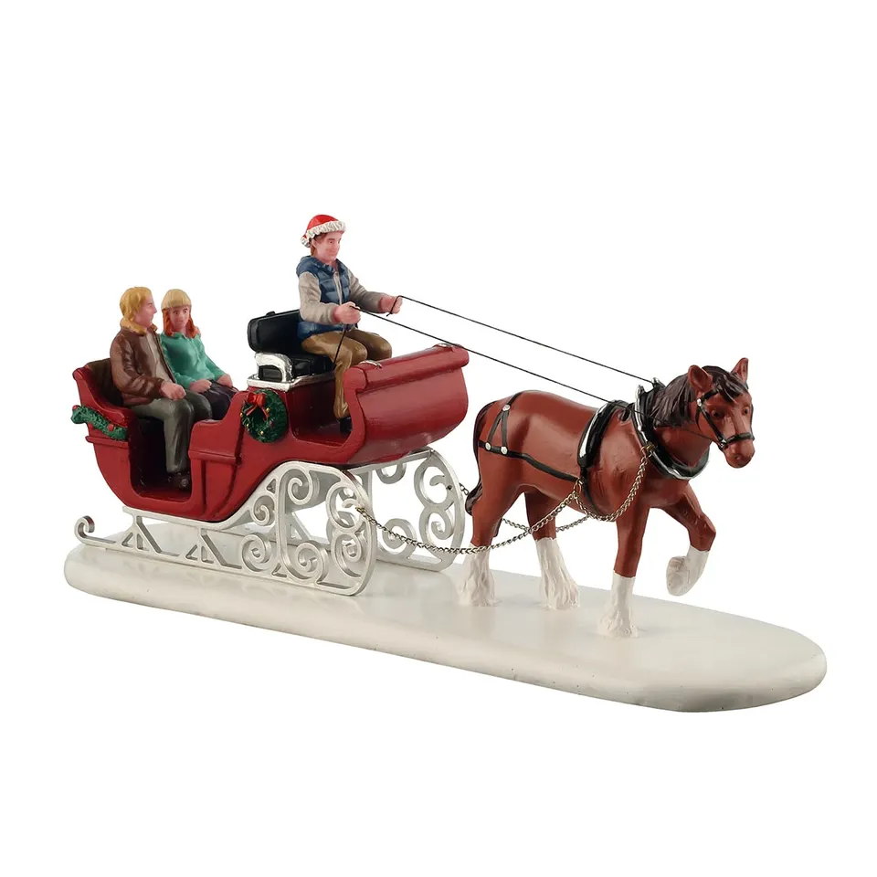 lemax-holiday-sleigh-ride-figurine-tra-neau-romantique-enneig image 1