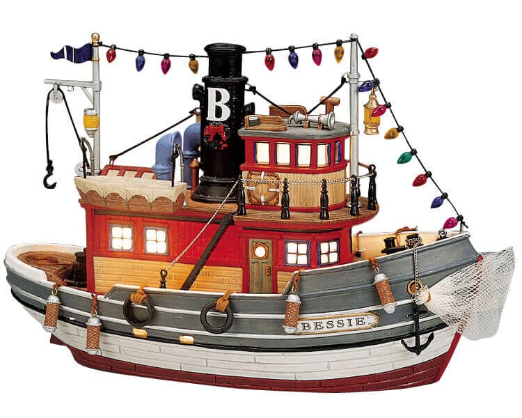 lemax-bessie-tug-boat-bateau-remorqueur-miniature-village-de-no-l image 1