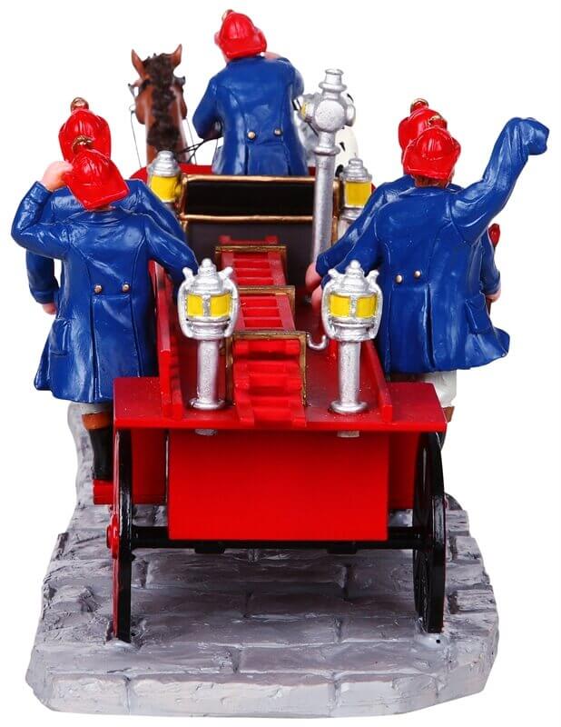 lemax-hook-ladder-caserne-de-pompiers-miniature-lumineuse image 4