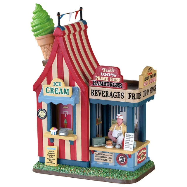 lemax-hamburger-ice-cream-stand-kiosque-miniature-de-village image 1