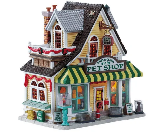 lemax-paws-claws-pet-shop-animalerie-lumineuse-village image 1