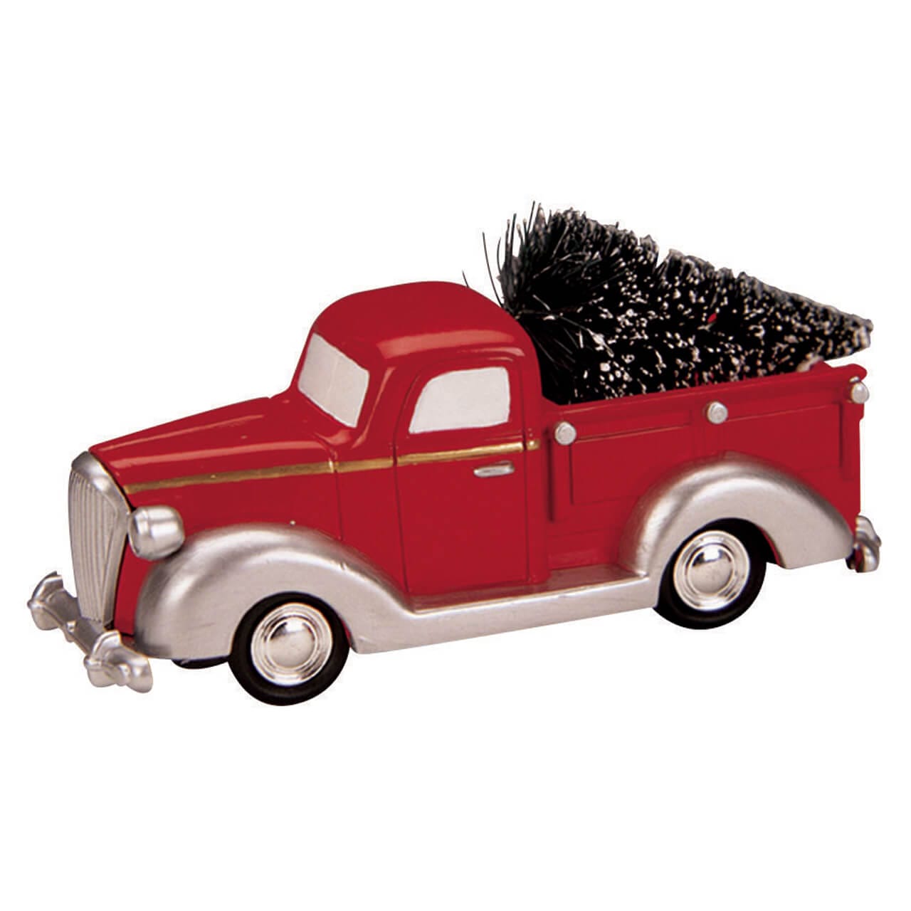 lemax-pick-up-truck-camion-rouge-avec-sapin-village-de-no-l image 1