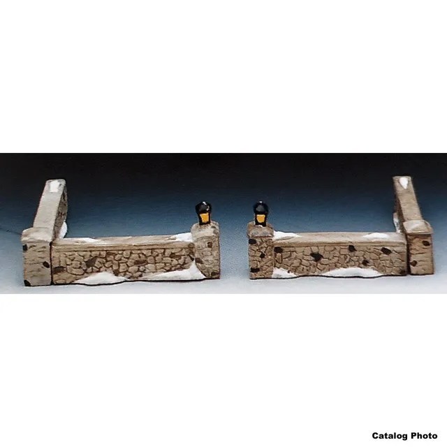 lemax-stone-wall-set-of-4-murets-d-coratifs-pour-village-miniature image 1