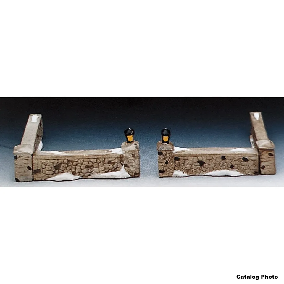 lemax-stone-wall-set-of-4-murets-d-coratifs-pour-village-miniature image 1