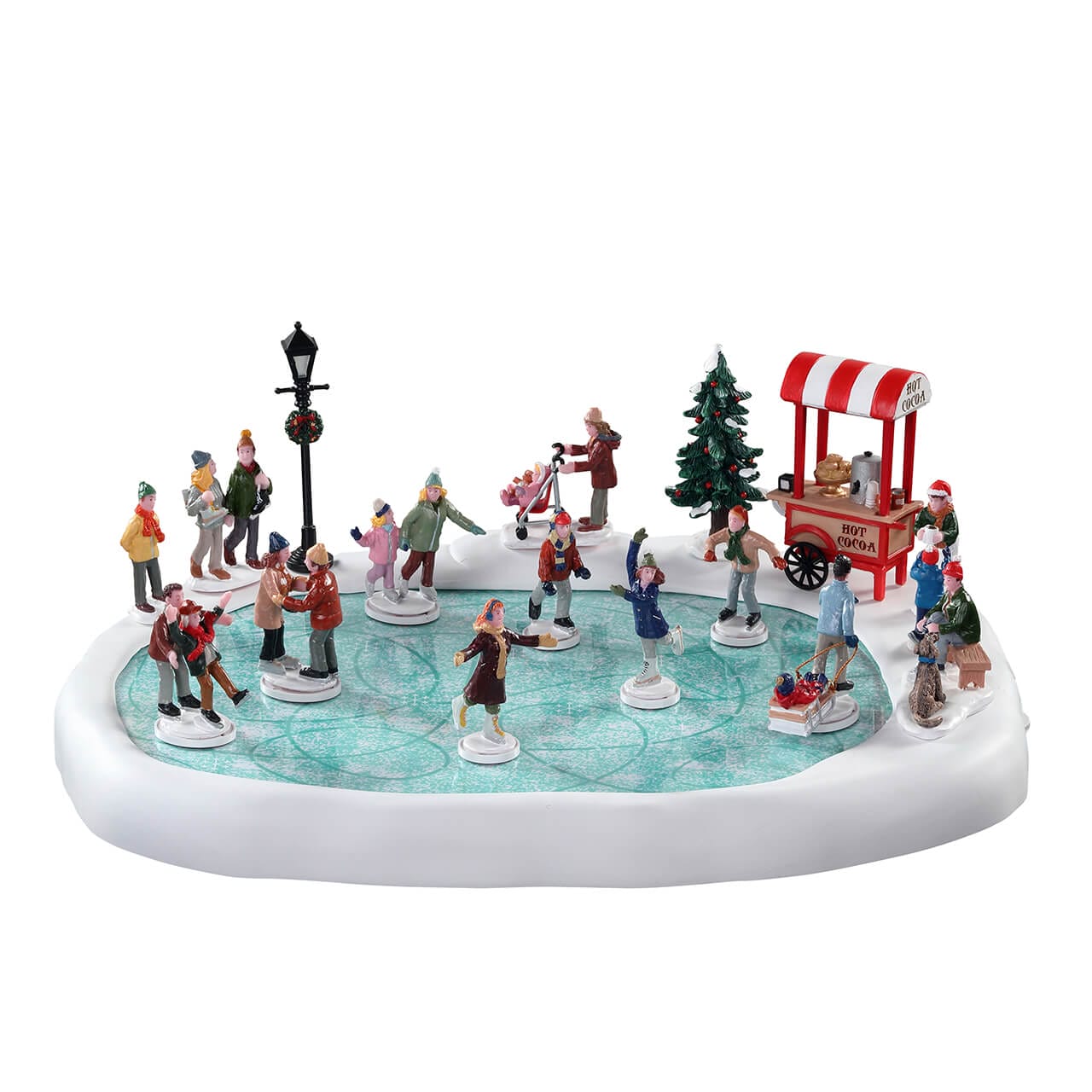 lemax-village-skating-pond-with-sound-set-of-18-patinoire-lumineuse-sonore image 1