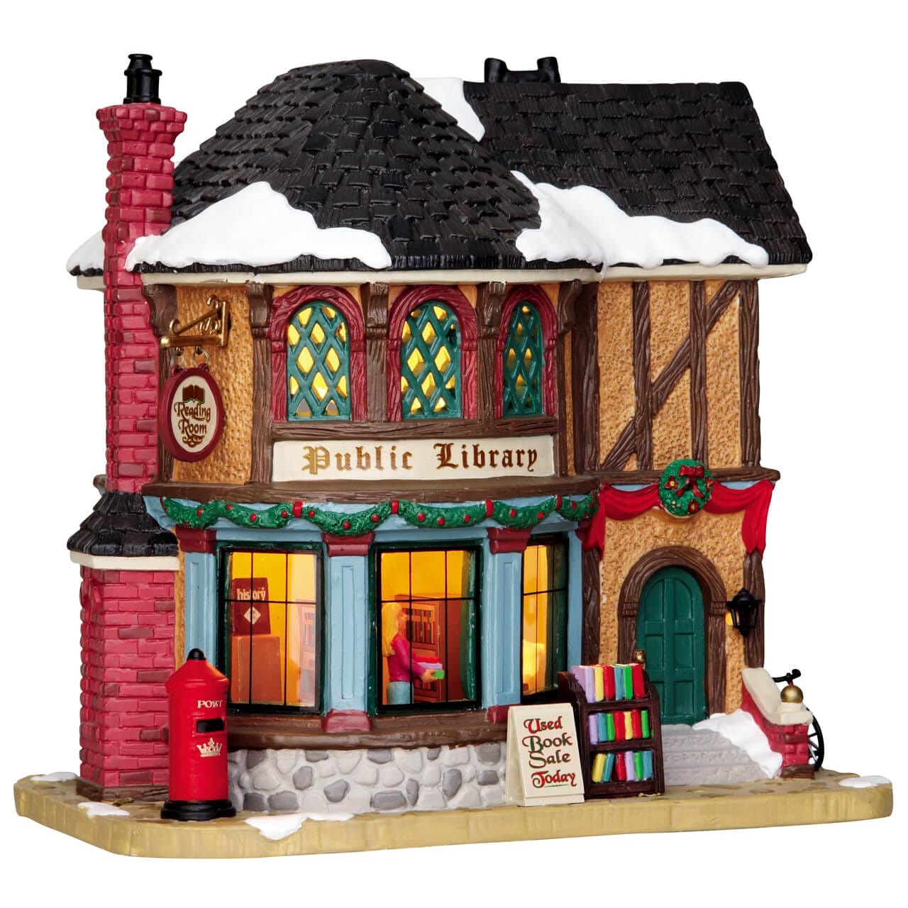 lemax-public-library-b-timent-lumineux-pour-village-de-no-l image 1