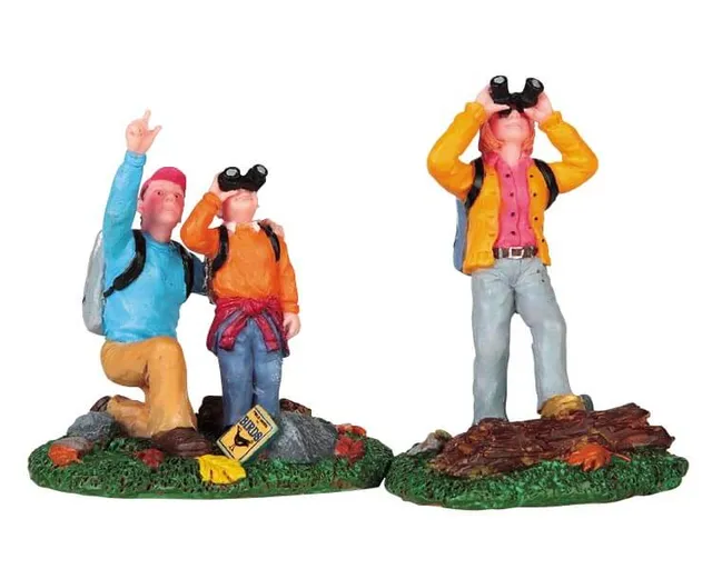 lemax-bird-watching-family-figurine-famille-ornithologie-village-de-no-l image 1