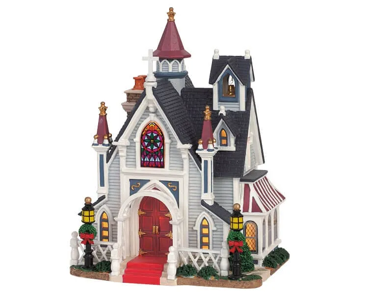 lemax-creekside-chapel-glise-miniature-lumineuse-village-de-no-l image 1
