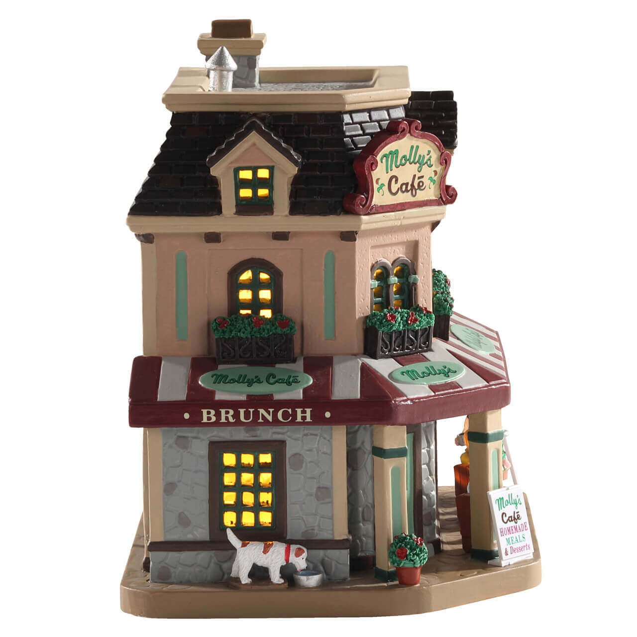 lemax-molly-s-corner-cafe-b-timent-lumineux-village-miniature-caddington image 3