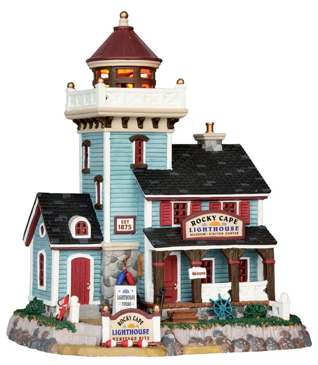 lemax-rocky-cape-historic-lighthouse-phare-miniature-lumineux-village-de-no-l image 1