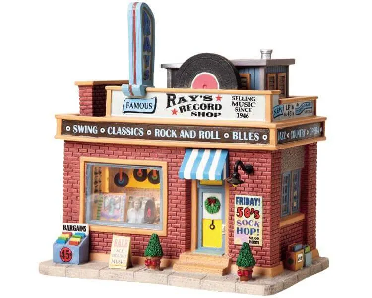 lemax-ray-s-record-shop-commerce-miniature-village-de-no-l image 1