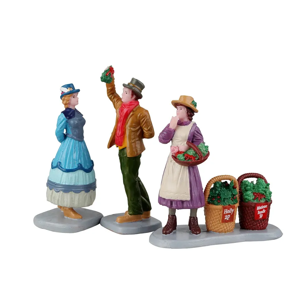 lemax-under-the-mistletoe-set-3-figurines-gui-de-no-l-caddington-7-5-cm image 1