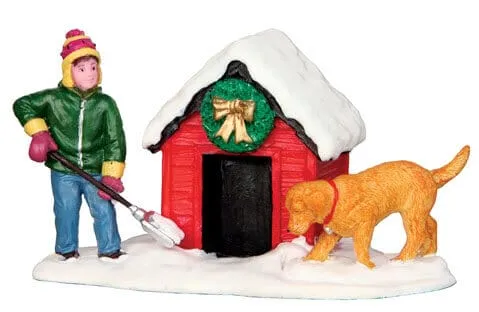 lemax-digging-out-the-doghouse-figurine-village-de-no-l-miniature image 1