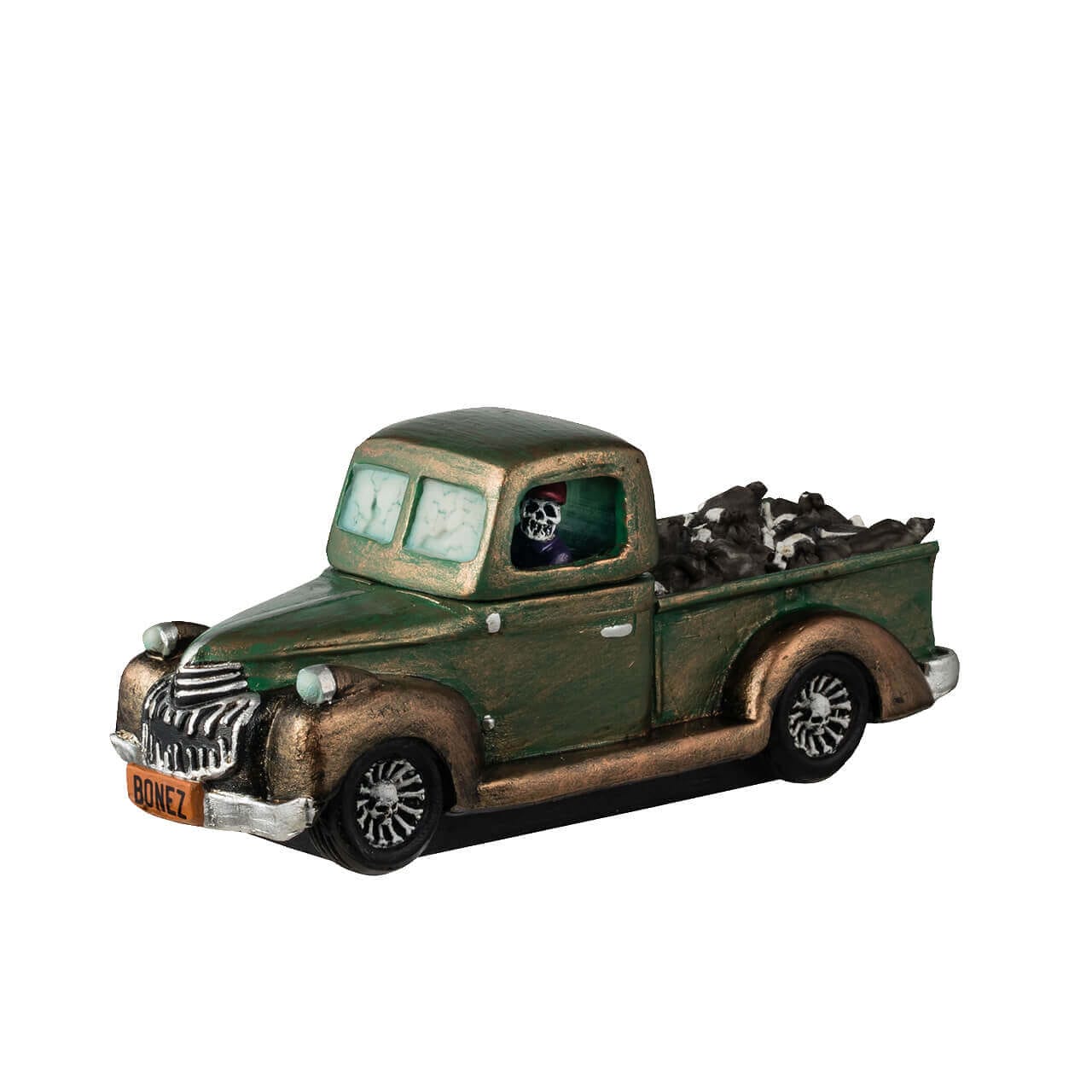 lemax-spookytown-garbage-truck-camion-poubelle-squelette-halloween image 1