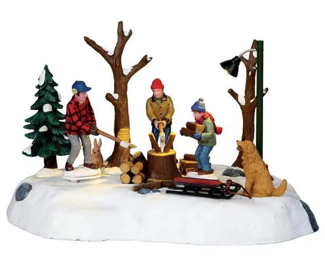 lemax-getting-wood-for-the-cabin-sc-ne-b-cheron-miniature-pour-village-de-no-l image 1