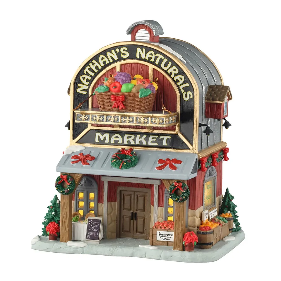 lemax-nathan-s-naturals-market-boutique-miniature-de-no-l-harvest-crossing image 1