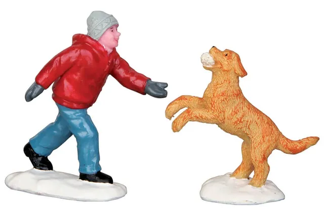 lemax-dog-in-snow-set-of-2-figurines-chiens-sous-la-neige-village-de-no-l image 1