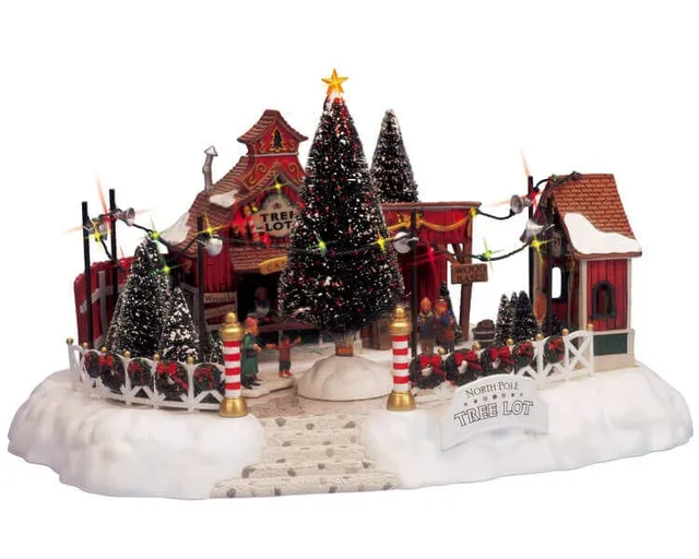 lemax-animated-tree-lot-marchand-de-sapins-anim-lumineux image 1