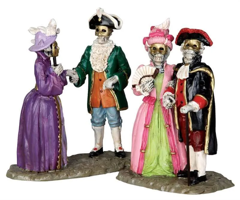lemax-masquerade-ball-set-of-2-figurines-spooky-town-bal-masqu image 1