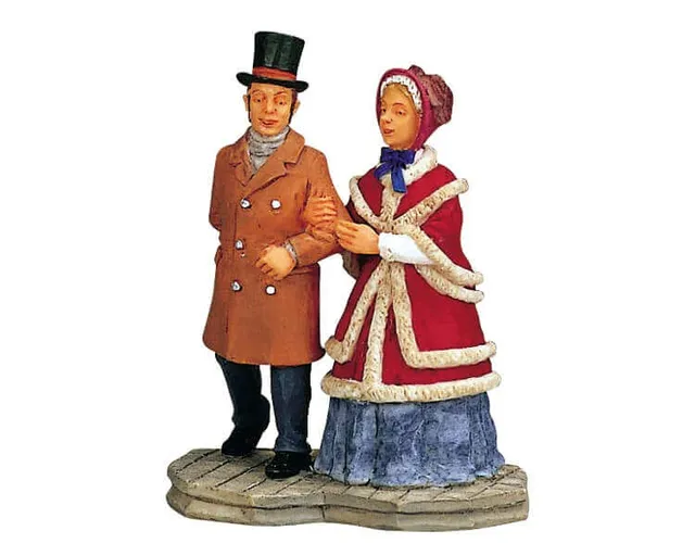 lemax-winter-stroll-figurines-promenade-d-hiver-village-de-no-l image 1