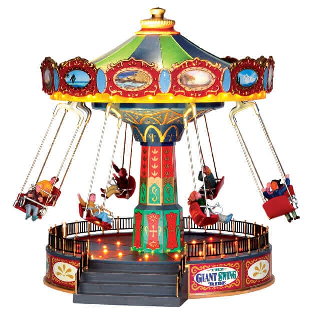 lemax-the-giant-swing-ride-man-ge-forain-miniature-lumineux-anim image 1