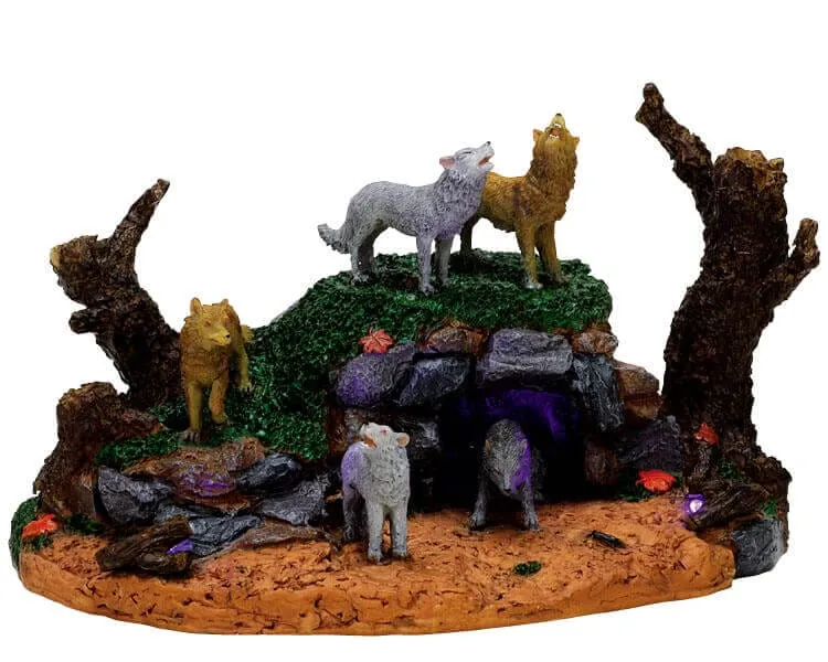 lemax-wolf-pack-spooky-town-meute-de-loups-miniature-halloween image 1