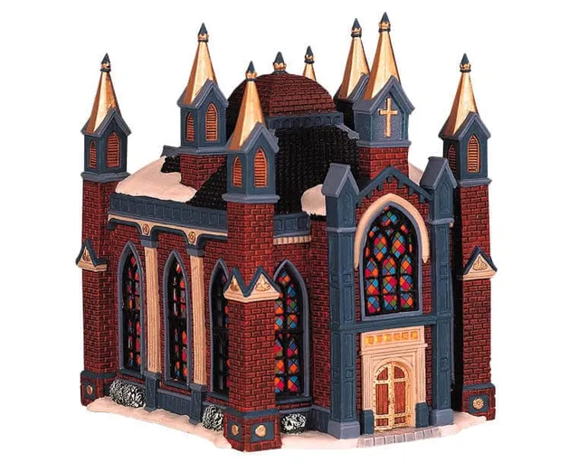 lemax-berkshire-cathedral-glise-lumineuse-pour-village-de-no-l image 1
