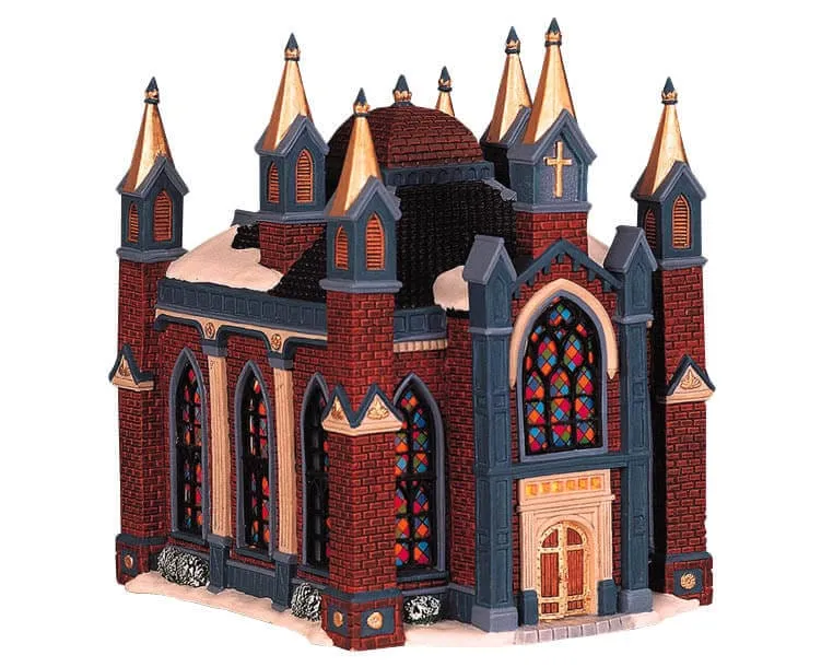 lemax-berkshire-cathedral-glise-lumineuse-pour-village-de-no-l image 1