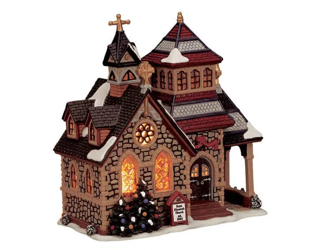 lemax-st-elizabeth-church-glise-miniature-lumineuse-village-de-no-l image 1