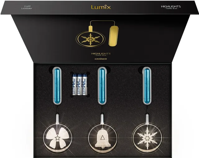 krinner-lumix-highlights-cosmic-blue-d-coration-lumineuse-3d-pour-sapin-6-cm image 1