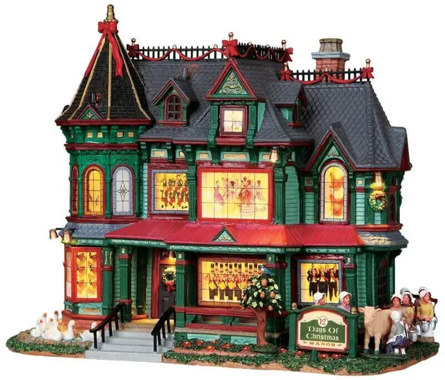 lemax-12-days-of-christmas-manor-manoir-miniature-lumineux image 1