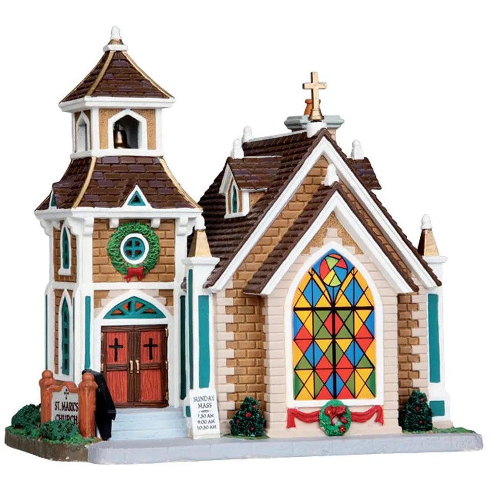 lemax-st-mark-s-church-glise-miniature-village-de-no-l image 1