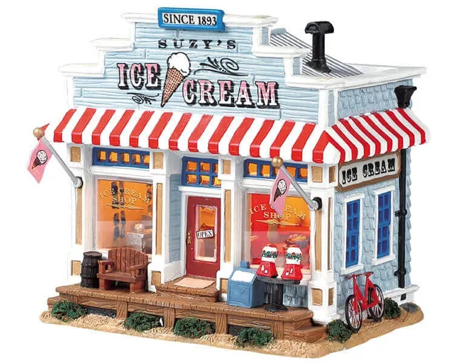 lemax-suzy-s-ice-cream-shop-boutique-glacier-lumineuse image 1