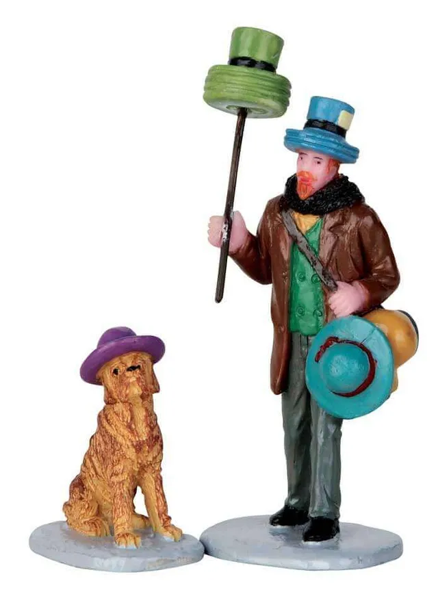 lemax-hat-peddler-set-de-2-figurines-village-de-no-l image 1