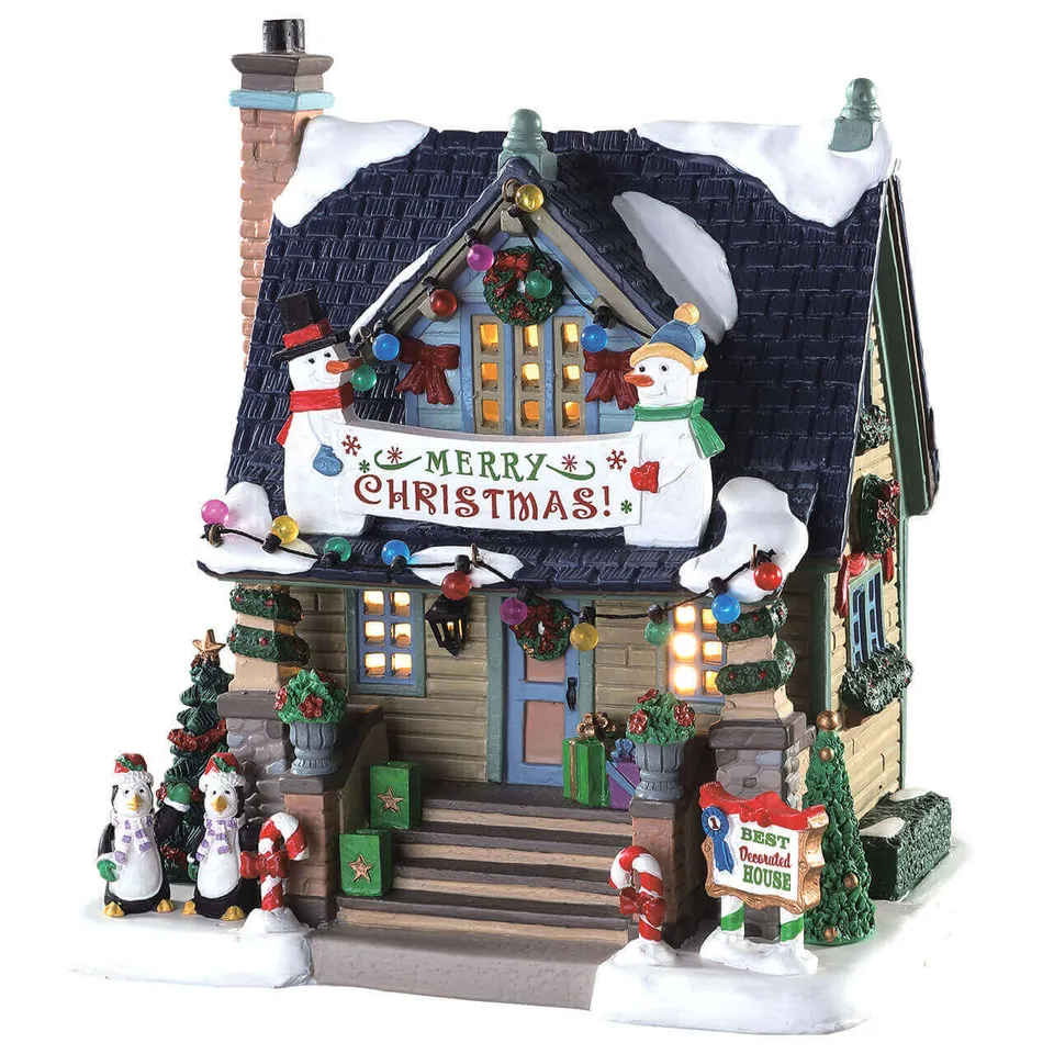 lemax-best-decorated-house-maison-miniature-de-no-l-d-cor-e image 1