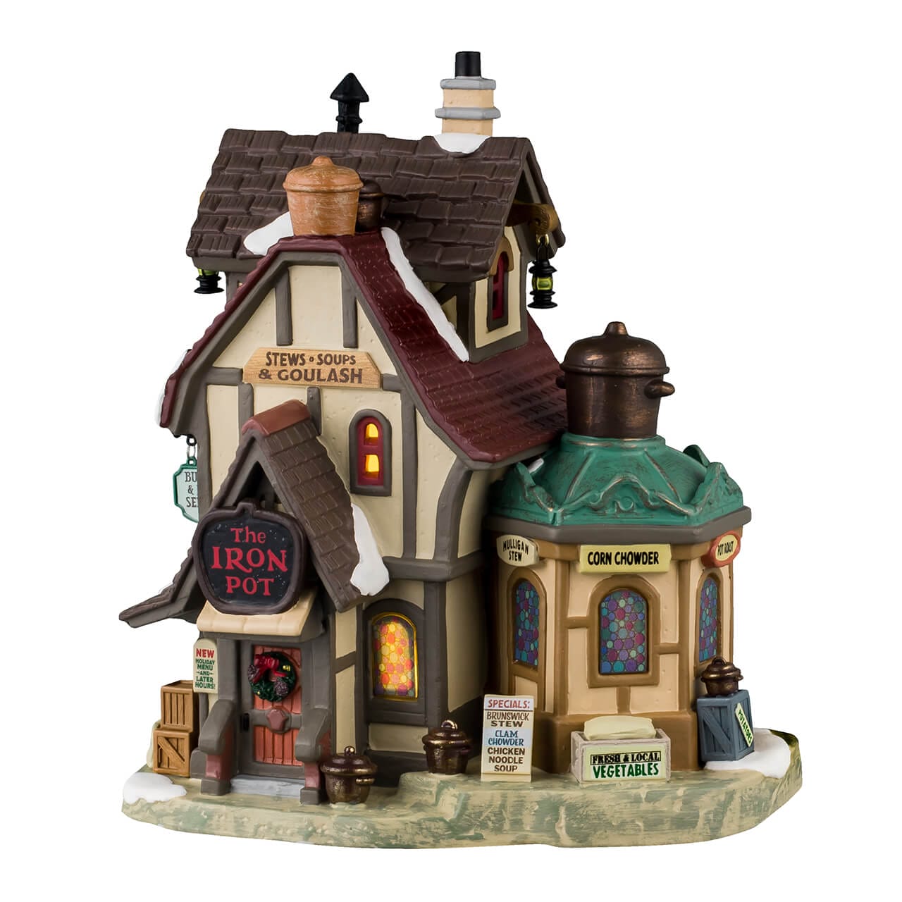 lemax-the-iron-pot-b-timent-miniature-lumineux-caddington image 4