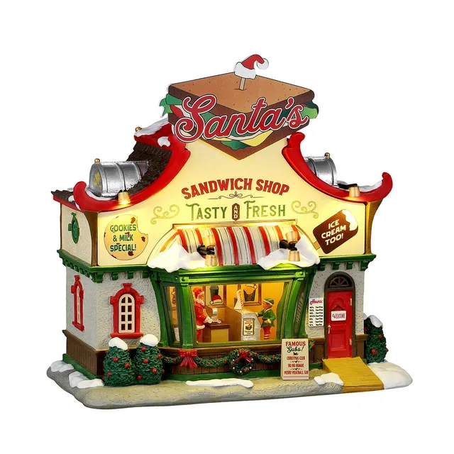 lemax-santa-s-sandwich-shop-b-timent-lumineux-santa-s-wonderland image 1