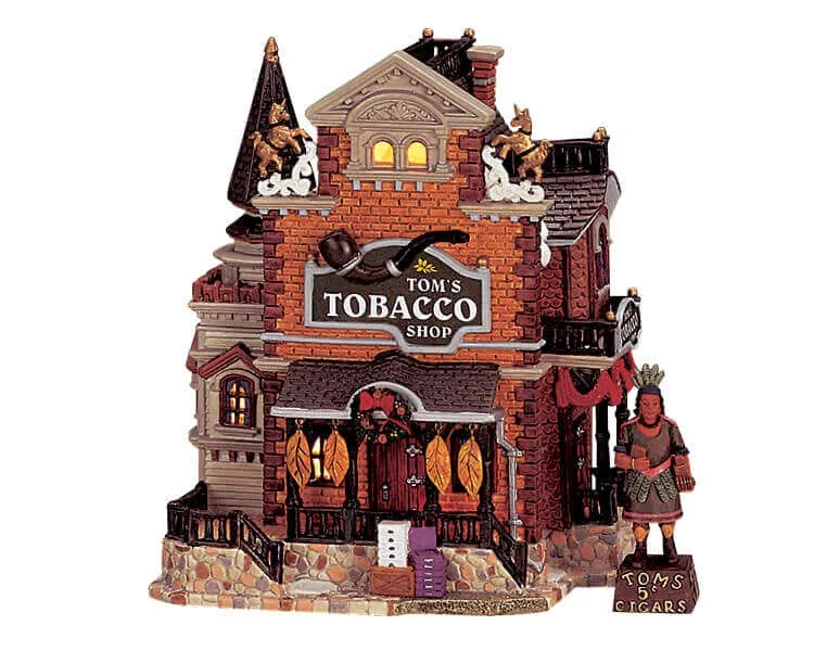 lemax-tom-s-tobacco-shop-boutique-miniature-lumineuse-village-de-no-l image 1
