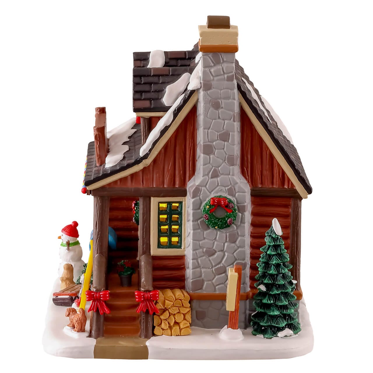 lemax-our-family-ski-cabin-cabane-de-ski-miniature-lumineuse image 3