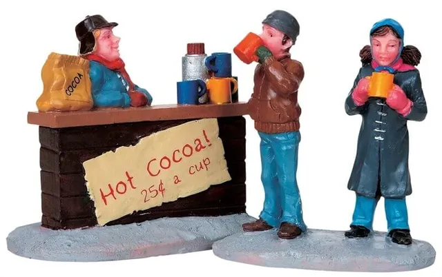 lemax-hot-chocolate-stand-set-of-2-stand-chocolat-chaud-miniature image 1