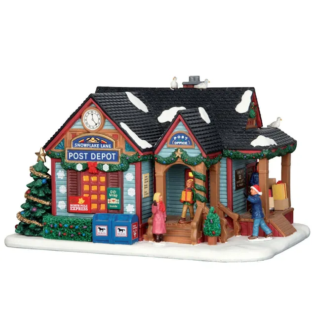 lemax-snowflake-lane-post-depot-bureau-de-poste-lumineux-village-de-no-l image 1