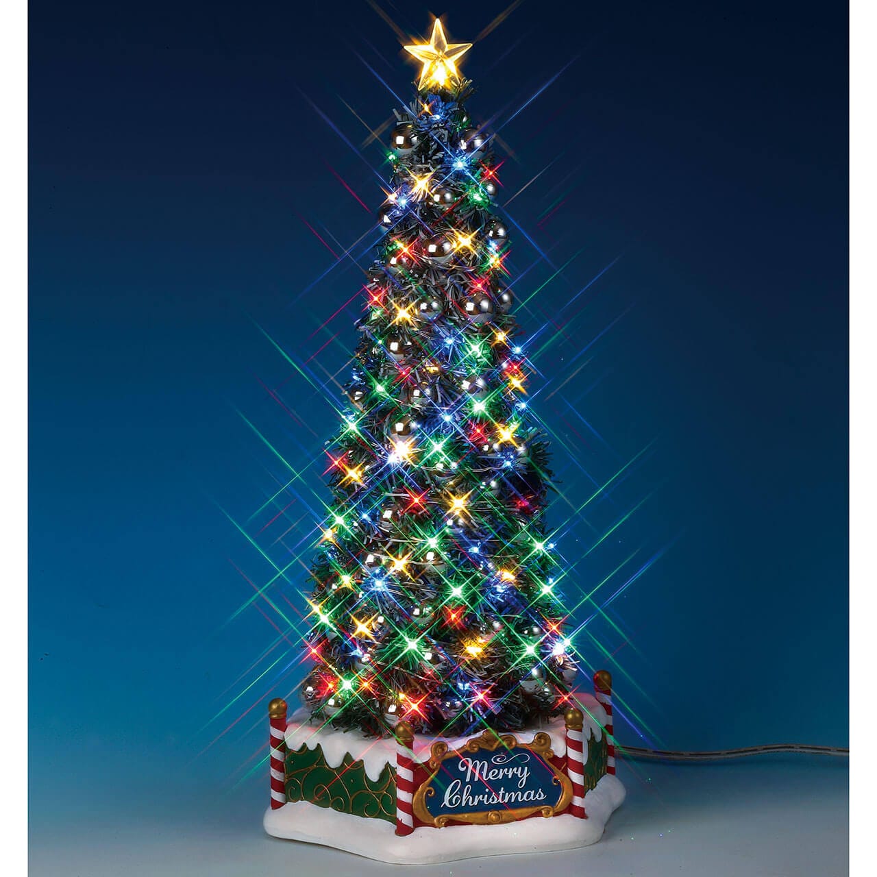 lemax-new-majestic-christmas-tree-sapin-miniature-lumineux-avec-toile image 1