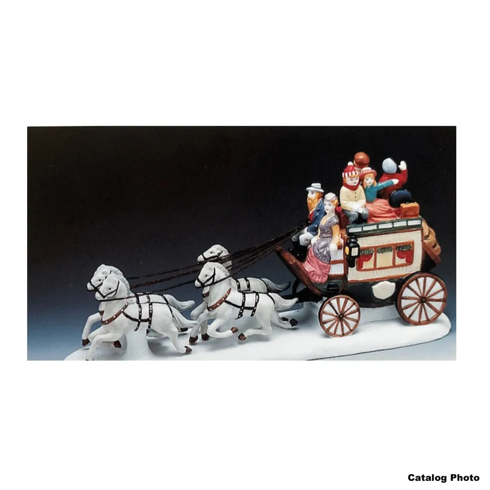 lemax-stage-coach-diligence-miniature-village-de-no-l image 1