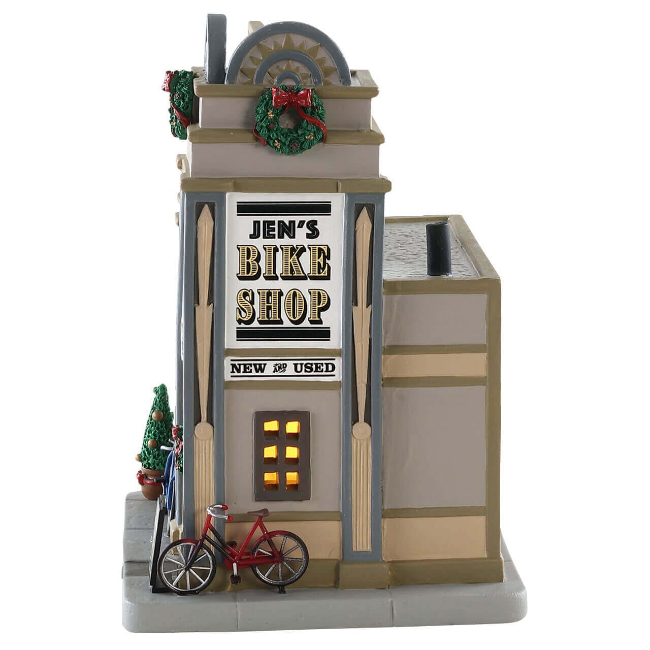 lemax-jens-bike-shop-b-timent-miniature-lumineux-village-de-no-l image 2