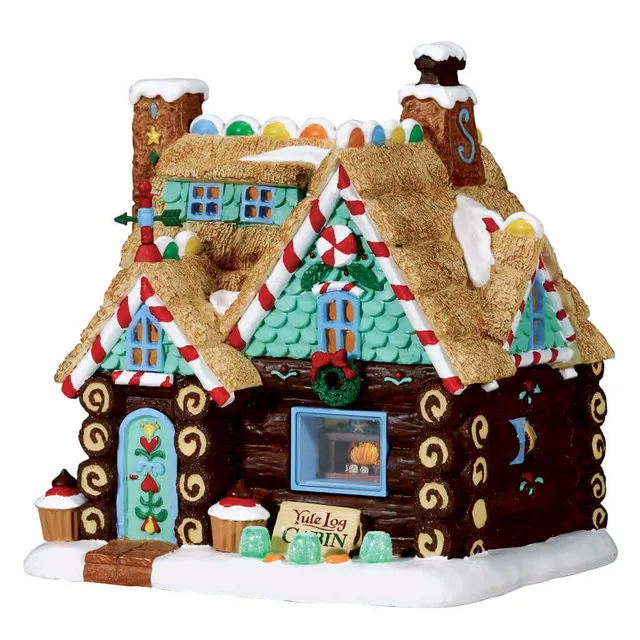 lemax-yule-log-cabin-cabane-lumineuse-sugar-n-spice image 1