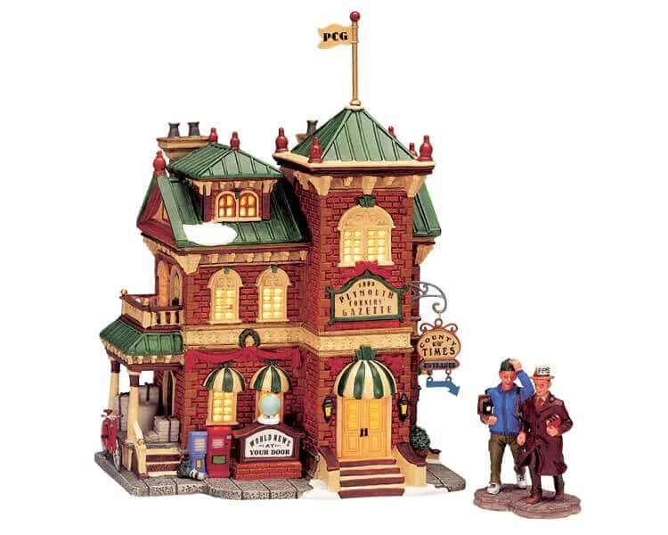 lemax-plymouth-corners-gazette-journal-miniature-lumineux-village-no-l image 1