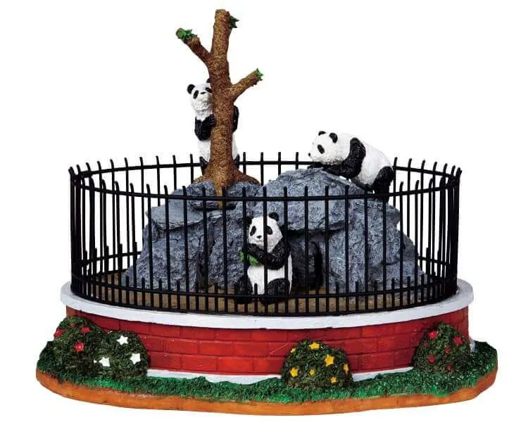 lemax-panda-cage-accessoire-miniature-cage-aux-pandas image 1