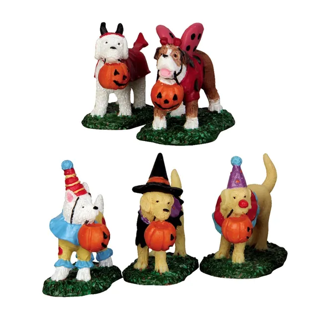 lemax-trick-or-treating-dogs-set-of-5-figurines-halloween image 1